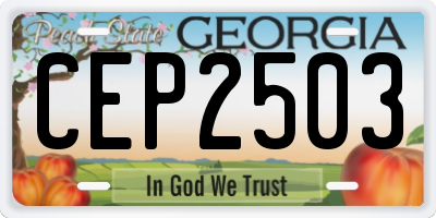 GA license plate CEP2503