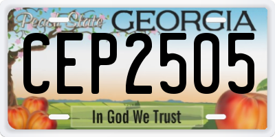 GA license plate CEP2505