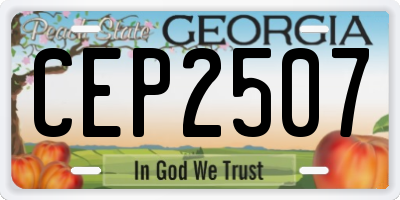 GA license plate CEP2507