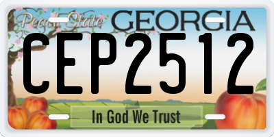 GA license plate CEP2512