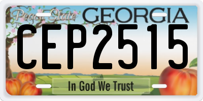 GA license plate CEP2515