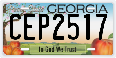 GA license plate CEP2517