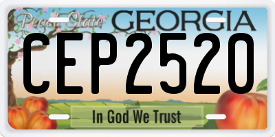 GA license plate CEP2520