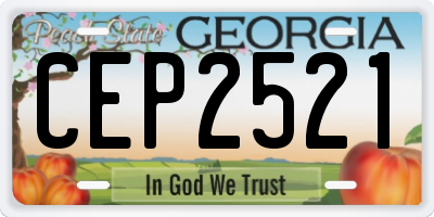 GA license plate CEP2521