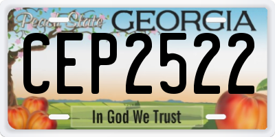 GA license plate CEP2522