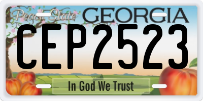 GA license plate CEP2523