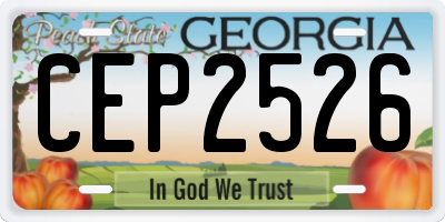 GA license plate CEP2526