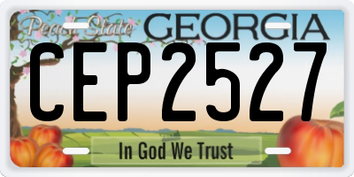 GA license plate CEP2527
