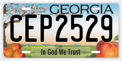 GA license plate CEP2529