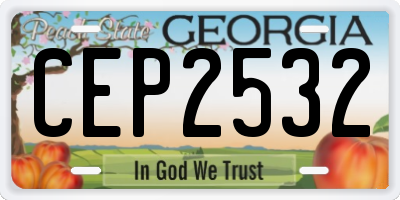 GA license plate CEP2532