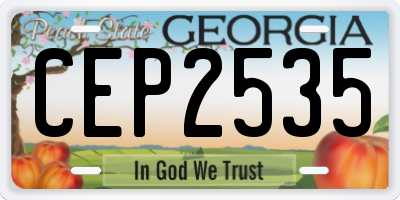GA license plate CEP2535