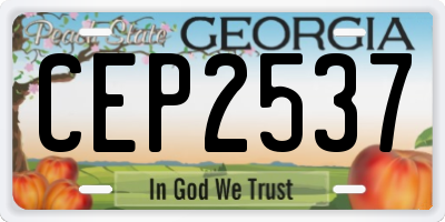 GA license plate CEP2537