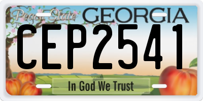 GA license plate CEP2541