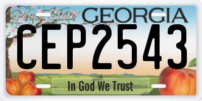 GA license plate CEP2543