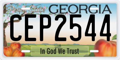 GA license plate CEP2544