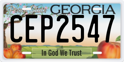 GA license plate CEP2547