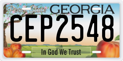 GA license plate CEP2548