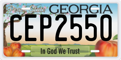 GA license plate CEP2550