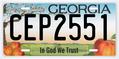 GA license plate CEP2551