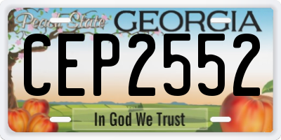 GA license plate CEP2552