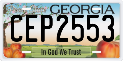 GA license plate CEP2553