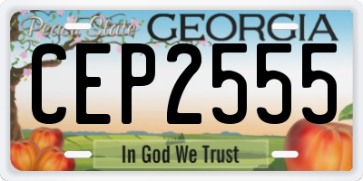 GA license plate CEP2555