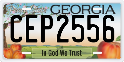 GA license plate CEP2556