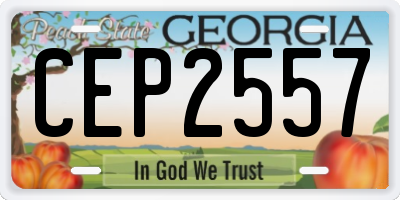GA license plate CEP2557