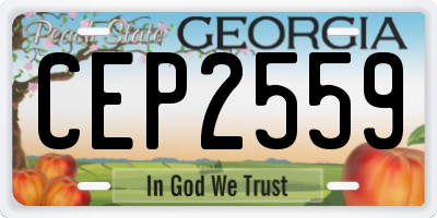 GA license plate CEP2559