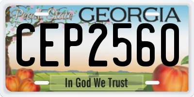 GA license plate CEP2560