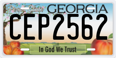 GA license plate CEP2562