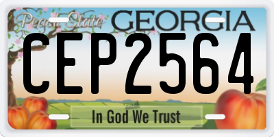 GA license plate CEP2564