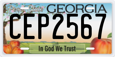 GA license plate CEP2567