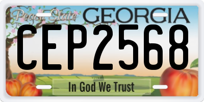 GA license plate CEP2568