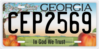 GA license plate CEP2569