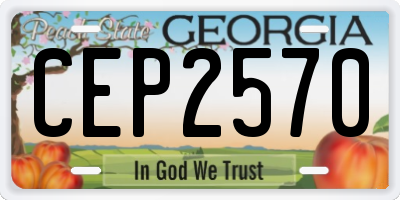 GA license plate CEP2570