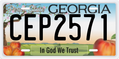 GA license plate CEP2571