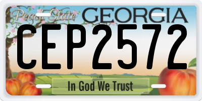 GA license plate CEP2572