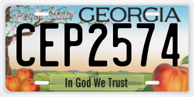 GA license plate CEP2574