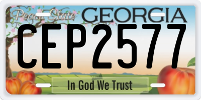 GA license plate CEP2577