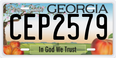 GA license plate CEP2579