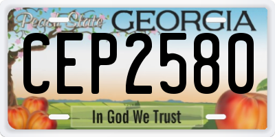 GA license plate CEP2580