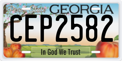 GA license plate CEP2582