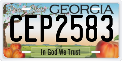 GA license plate CEP2583