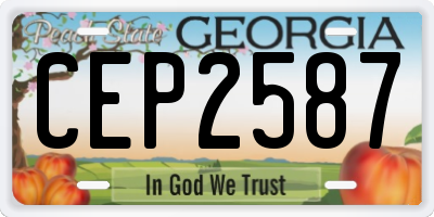 GA license plate CEP2587