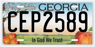 GA license plate CEP2589