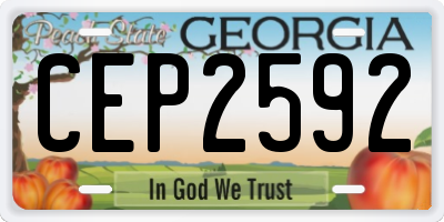 GA license plate CEP2592