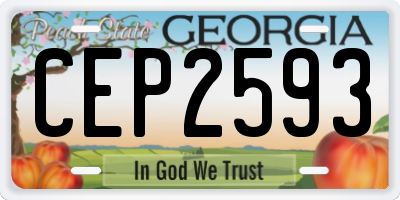 GA license plate CEP2593