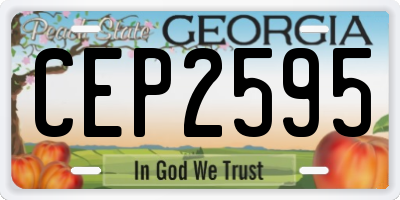 GA license plate CEP2595