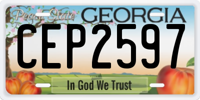 GA license plate CEP2597
